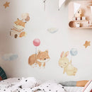 Axyaa Cute Animal Balloon Wall Stickers for Kids' Rooms & Nursery Decor