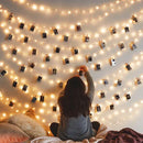 Axyaa LED Photo Clip String Lights: Indoor Outdoor Hanging Garland for Home Decor