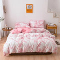 Axyaa Marble Print Duvet Cover Set, Soft Brushed King Size Bedding Set