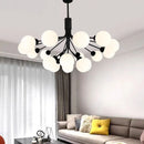 Axyaa Glass Ball LED Chandelier - Modern Minimalist Design for Home, Restaurant, Hotel
