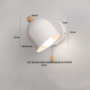 Axyaa Wood Iron LED Wall Lights with Pull Chain Switch, Modern Bedside Lamp