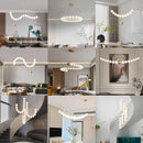 Axyaa Nordic LED Pendant Lights: Stylish Pearl Necklace Chandelier for Home Decor