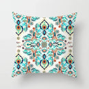 Light Blue Green Mint Geometric Print Boho Pillowcase Set by Axyaa