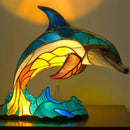 Axya Vintage Stained Glass Animal Table Lamp for Home Bedroom Decor