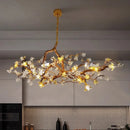 Axyaa Luxury Crystal Branch Chandelier for Villa Living Room, All Copper Elegant Design