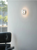 Axyaa Minimalist Crystal Circular Wall Lamp, Modern Design for Dining Room, Bedroom, Living Room