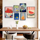 Axyaa Modern Abstract Fruit Canvas Prints for Living Room Home Decor