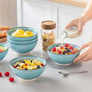 Axyaa 6-Piece Ceramic Bowl Set, Handpainted Stoneware Dinnerware with Spirals