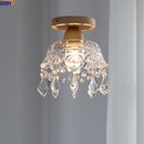 Axyaa Crystal Wood LED Ceiling Lamp Clear Glass Modern Ceiling Lights
