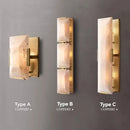 Axyaa Gold Black Marble Wall Lamp LED Sconce for Villa Living Room Bedroom Hallway