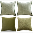 Embroidered Green Cushion Covers 45X45 - Axyaa Plush Throw Pillow for Sofa Décor