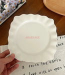 Axyaa White Ceramic Square Dessert Plate for High-End Western Pastries and Cakes