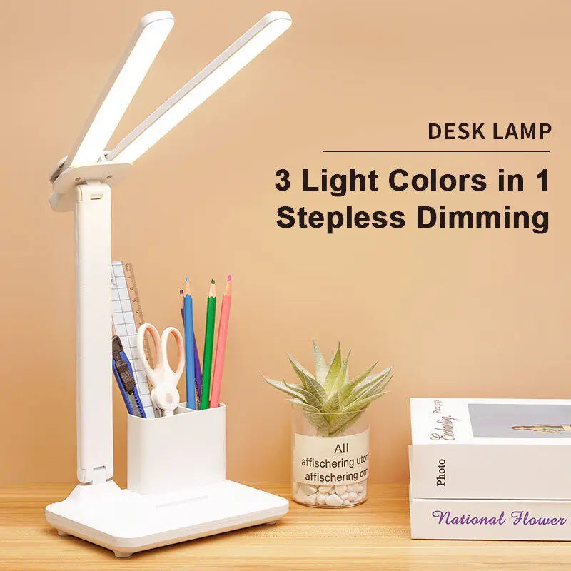 Axya LED Desk Lamp: Stepless Dimming, Multi-function Night Light, White Light