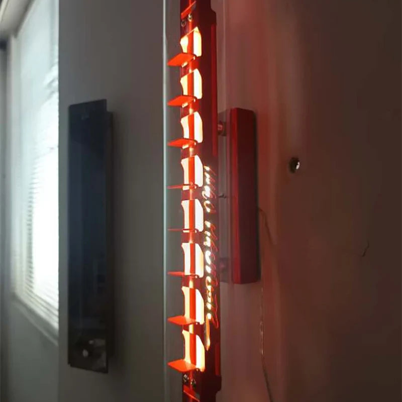 Axyaa Clear Glass Red Metal LED Wall Light for Indoor Spaces