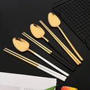 Axyaa 24Pcs Black Gold Cutlery Set Stainless Steel Tableware Luxury Dinnerware