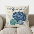 Axyaa Seashells Starfish Beach Pillow Cover for Sofa Bedroom Car