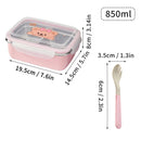Axyaa Stainless Steel Divided Lunch Box with Spoon - Leak-proof Bento Container