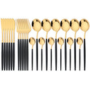 Axyaa Gold Stainless Steel Dinnerware Set for Elegant Table Setting