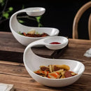 Axyaa White Ceramic Snack Plate for French Fries, Desserts, and Salads
