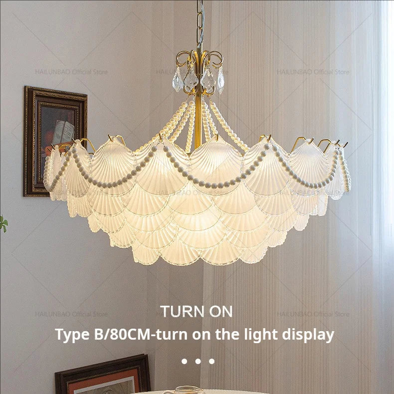 Axyaa French Chandelier: Elegant Cream Crystal Light for Luxury Living & Dining Rooms