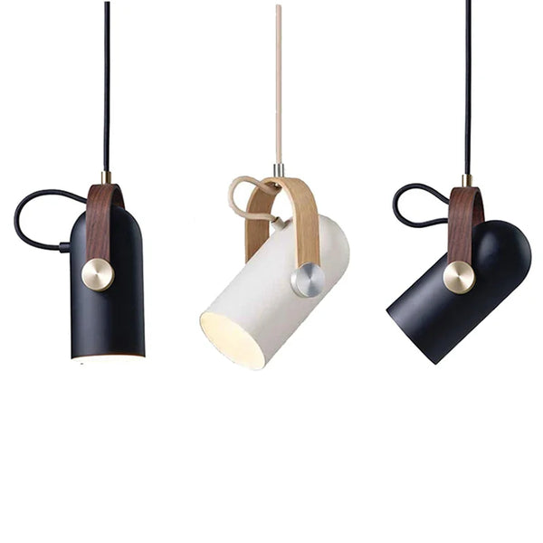 Axyaa Modern Rotatable Pendant Lights Metal Wood Accent Spotlights for Home Indoor Lighting