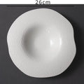 Axyaa High-grade Pure White Beaded Salad Plate Irregular Ceramic Tableware