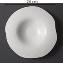 Axyaa Special-shaped Pure White Beaded Ceramic Salad Plate - High-grade Irregular Tableware
