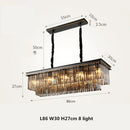 Axyaa Gold Black Metal Crystal Pendant Light Chain Chandelier