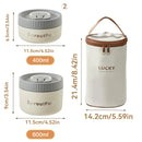 Axyaa Stainless Steel Insulated Round Lunch Box with Keep Warm Food Jar