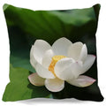 Pink White Lotus Pattern Square Cushion Cover 45X45CM by Axyaa
