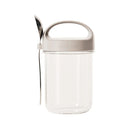 Axyaa Glass Breakfast Cup with Lid and Spoon - Leakproof Oats Container