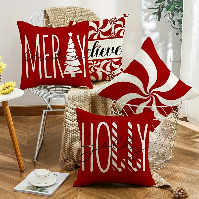 Axyaa Merry Christmas Pillow Cover for Festive Home Decor