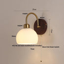 Axyaa Glass LED Wall Light with Pull Chain Switch for Bedroom Hallway