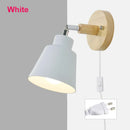 Axyaa Nordic Wooden Wall Light in 6 Colors for Indoor Living Spaces