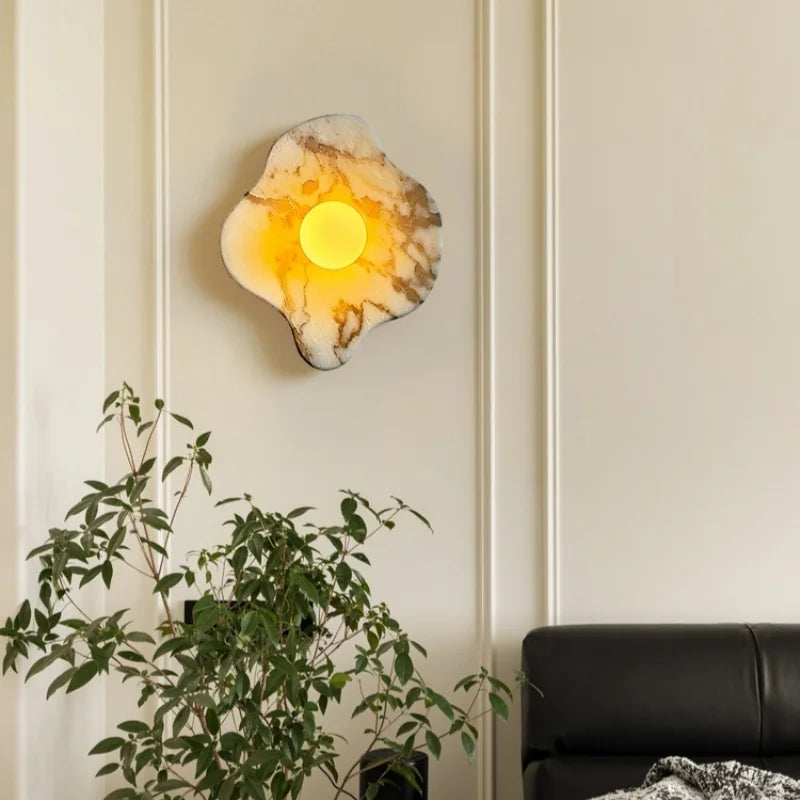 Axyaa Nordic LED Wall Lamp Marble Living Room Lights
