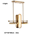 Axyaa Golden Iron Glass Chandelier: Postmodern Art Deco Lighting for Dining Room