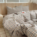 Axyaa Nordic Pink Stripes Cotton Duvet Cover 150x200 Girl's Room Comforter Set