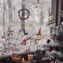 Axyaa Christmas Window Clings, Snowman & Candy House Static Stickers Decoration
