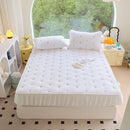 Axyaa Embroidery Floral Mattress Cover Thicken Lace Quilted Bed Cover Queen/King Sizes