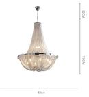 Axyaa Gold & Silver Tassel Pendant Chandelier - Luxury Lighting Fixture for Living room