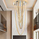 Axyaa Crystal Chandelier Stair Pendant Lamp Living Room Interior Lighting