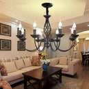 Axyaa Modern Black Iron Chandelier for Living, Dining, and Bedroom