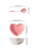 Axyaa Strawberry Girl Heart Tableware Set - Bowl, Spoon, Plate