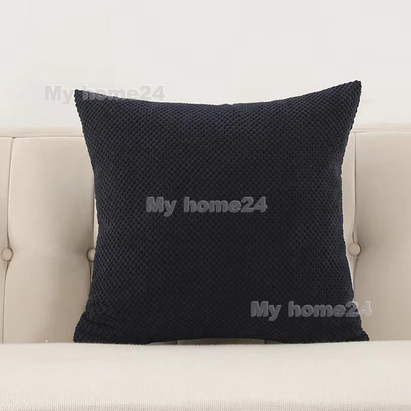 Velvet Plush Pillowcase by Axyaa - White Pink Fluffy Soft Throw Pillow Cover
