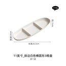Axyaa Ceramic Grid Plate for Sushi, Snack, Dessert - Premium Three Grid Seasoning Plate