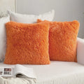 Axyaa Cozy Plush Cushion Cover 45x45cm White Grey Decor Pillowcase