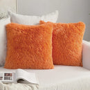 Axyaa Cozy Plush Cushion Cover 45x45cm White Grey Decor Pillowcase