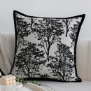 Axyaa Black Jacquard Sofa Cushion Cover: French Romantic Throw Pillow for Living Room