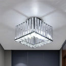 Axyaa Crystal Ceiling Light Chandelier LED Flush Mount Fixture E27 Gold Black