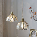Axyaa Nordic Copper Pendant Light Clear Glass Vintage American Style Lamp